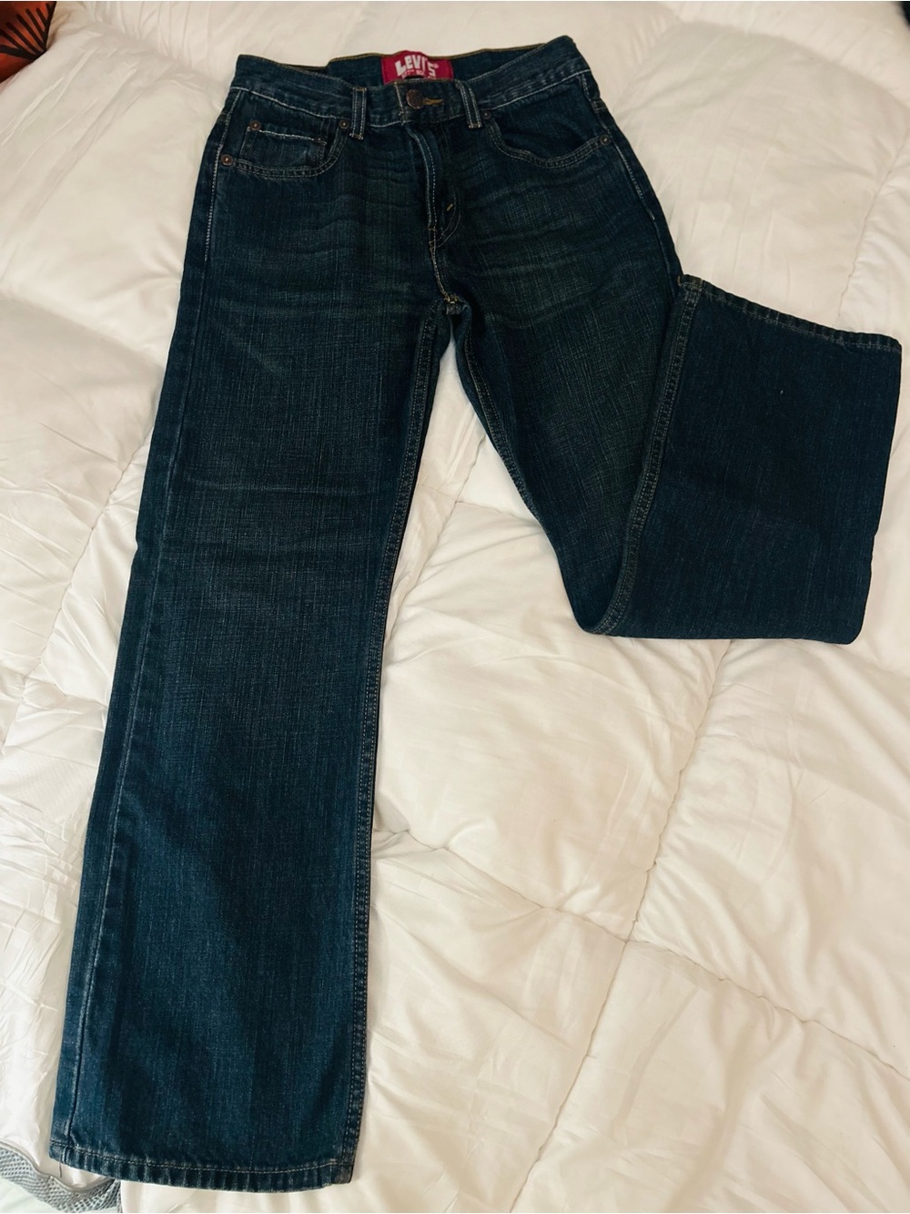 Vintage Levi's Men's Dark Indigo Straight Jeans